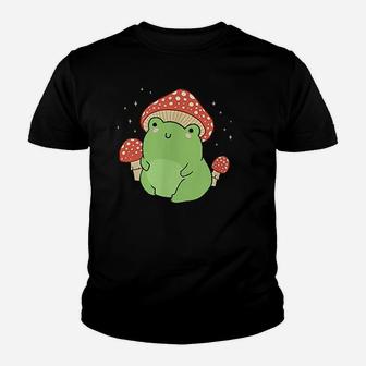 Cute Frog Mushroom Hat Youth T-shirt | Crazezy