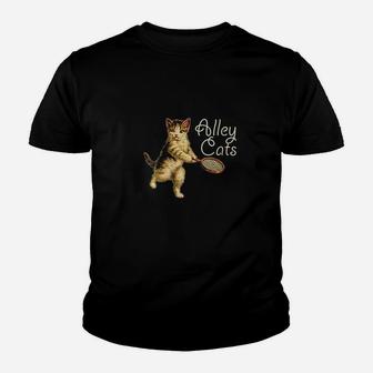 Cute Funny Alley Cats Tennis Youth T-shirt | Crazezy