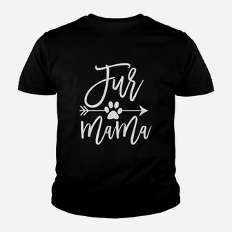 Cute Funny Xmas Gift For Grandma Cat Lover Dog Mom Fur Mama Youth T-shirt | Crazezy