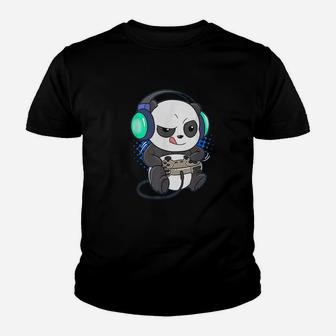 Cute Gaming Panda Video Game Computer Player Videogame Pc Youth T-shirt - Thegiftio UK