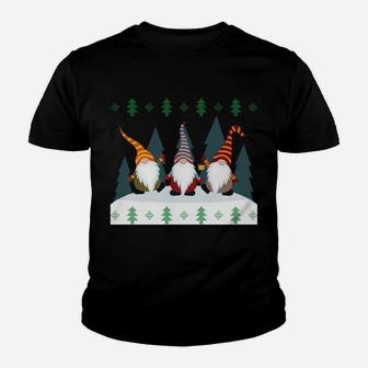 Cute Garden Gnomes Xmas Elf Holiday Ugly Christmas Youth T-shirt | Crazezy CA