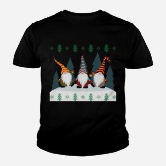 Cute Garden Gnomes Xmas Elf Ugly Christmas Long Sleeve Shirt Youth T-shirt | Crazezy
