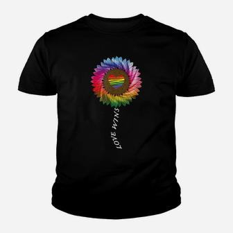 Cute Gay Women And Men Pride Attire Love Wins Flower Youth T-shirt | Crazezy