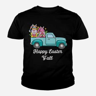 Cute Gnomes With Bunny Ears Egg Hunting Truck Easter Gnome Youth T-shirt | Crazezy CA