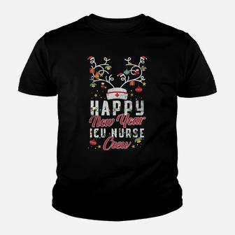 Cute Happy New Year Icu Nurse Crew Christmas Gifts Sweatshirt Youth T-shirt | Crazezy AU