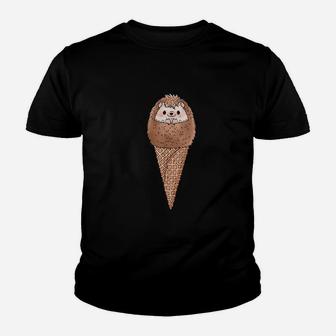 Cute Hedgehog Ice Cream Youth T-shirt | Crazezy