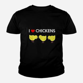 Cute I Love Chickens Design Youth T-shirt | Crazezy CA