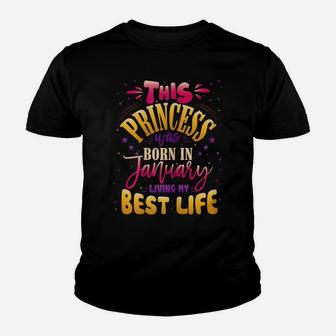 Cute Lovely Birthday Gift For This Princess Born In January Youth T-shirt | Crazezy CA