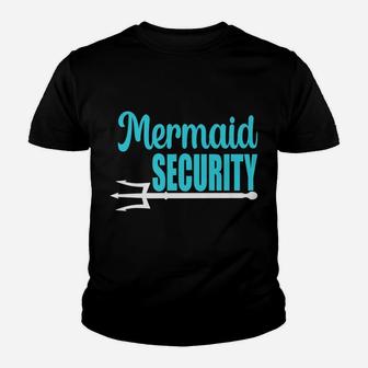 Cute Mermaid Security Merdad Mermaid Dad Birthday Youth T-shirt | Crazezy