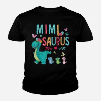 Cute Mimisaurus Flower Butterfly Dinosaur Mother's Day Youth T-shirt | Crazezy UK