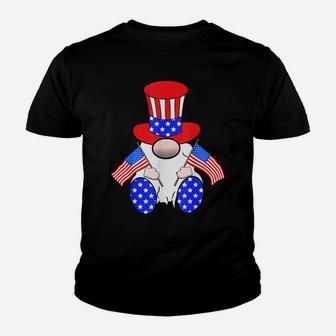 Cute Patriotic Gnome American Flag Happy 4Th Of July Youth T-shirt | Crazezy CA