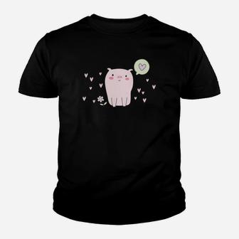 Cute Pig Valentines Day I Love You With Hearts Youth T-shirt - Thegiftio UK