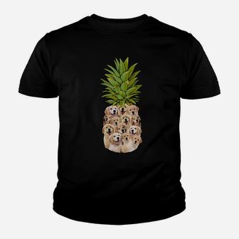 Cute Pineapple Golden Retriever Gifts Valentines Birthday Youth T-shirt - Monsterry