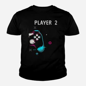 Cute Player 1 & Player 2 Matching Couple Tshirt Gamer Youth T-shirt | Crazezy