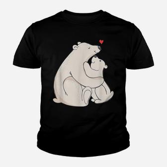 Cute Polar Bear Mama & Baby Cub Love & Gift G999983 Youth T-shirt | Crazezy