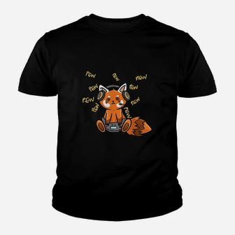Cute Red Cat Gaming Youth T-shirt | Crazezy