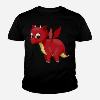 Cute Red Flying Baby Dragon Lover Gift Youth T-shirt | Crazezy