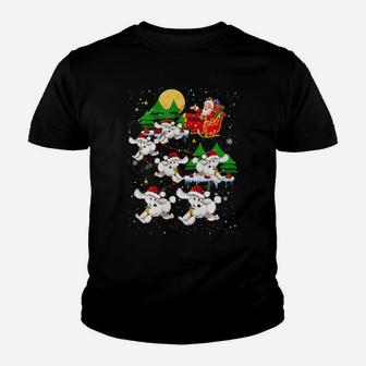 Cute Reindeer Poodle Pull Santas Sleigh Xmas Youth T-shirt - Monsterry DE