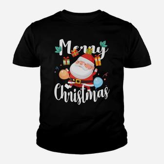 Cute Santa Claus Hat Merry Christmas Tee Xmas Funny Santa Youth T-shirt | Crazezy UK