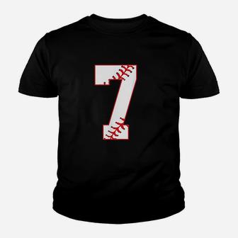 Cute Seventh Birthday Party 7Th Baseball Born Youth T-shirt | Crazezy