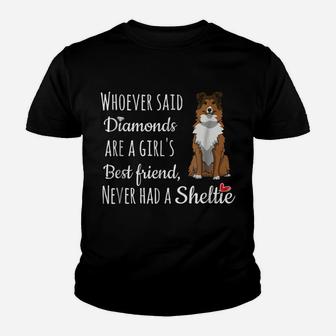 Cute Sheltie Girl's Best Friend Tshirt Sheltie Mom Gift Youth T-shirt | Crazezy CA