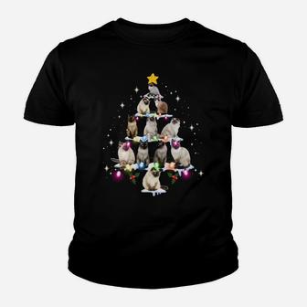 Cute Siamese Cats Tree Tee - Merry Christmas Cat Lover Gift Sweatshirt Youth T-shirt | Crazezy CA