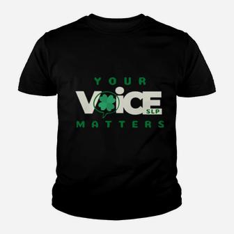 Cute Speech Therapist St Patrick's Day Shamrock Slp Youth T-shirt - Monsterry