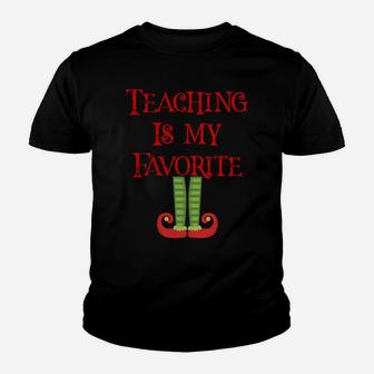 Cute Teaching Is My Favorite Elf Christmas Xmas Teacher Gift Sweatshirt Youth T-shirt | Crazezy AU