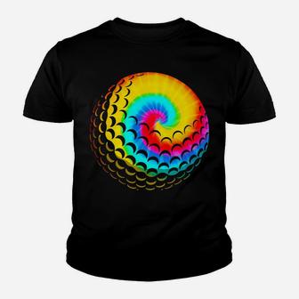Cute Tie Dye Golf Gift Men Women Funny Rainbow Colored Ball Youth T-shirt | Crazezy