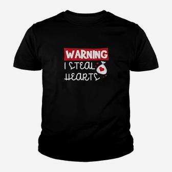 Cute Valentines Day For Warning I Steal Hearts Youth T-shirt - Monsterry