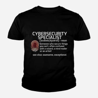 Cybersecurity Definition Youth T-shirt | Crazezy
