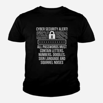 Cybersecurity It Analyst Squirrel Certified Tech Security Youth T-shirt | Crazezy