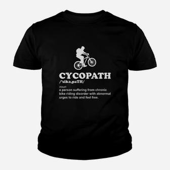 Cycopath Cool Cycling And Mountain Bike Cyclist Youth T-shirt | Crazezy