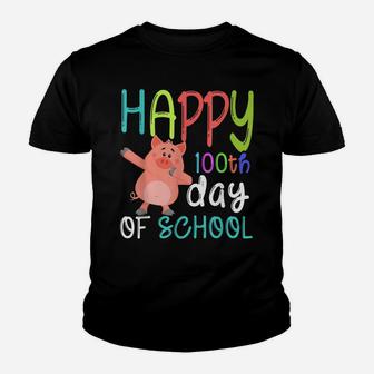 Dab Pig Cute Farm Animal Happy 100Th Day Of School Youth T-shirt | Crazezy AU