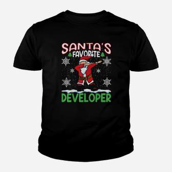 Dab Santas Favorite Developer Christmas Santa Dabbing Youth T-shirt - Monsterry