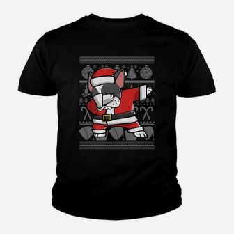 Dabbing Boston Terrier Dab Dance Funny Dog Christmas Gift Youth T-shirt | Crazezy