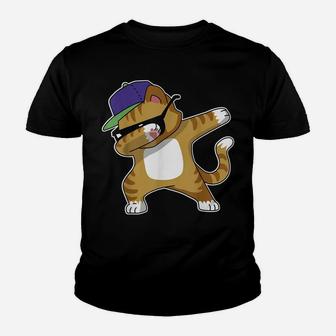 Dabbing Cat - Funny Cat Dab Dance Tshirt Gift Youth T-shirt | Crazezy
