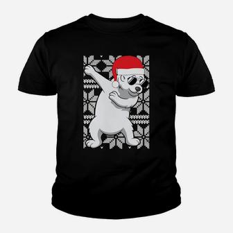 Dabbing Dab Polar Bear Ugly Christmas Gift Funny Holiday Sweatshirt Youth T-shirt | Crazezy UK