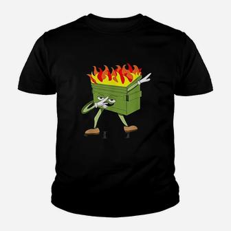 Dabbing Dumpster Fire Youth T-shirt | Crazezy