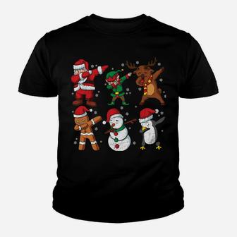 Dabbing Elf Penguin Reindeer Dab Santa Sweatshirt Youth T-shirt | Crazezy