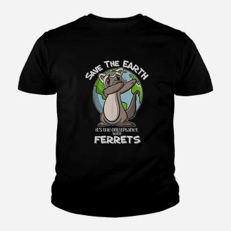 Dabbing Ferret Earth Day Youth T-shirt | Crazezy
