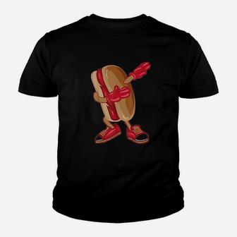 Dabbing Hot Dog Cool American Hot Dog Sandwich Gift Youth T-shirt | Crazezy