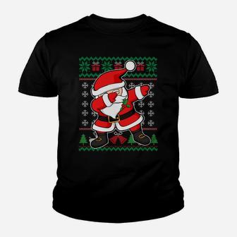 Dabbing Santa Ugly Christmas Sweater Funny Holiday Gifts Sweatshirt Youth T-shirt | Crazezy
