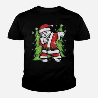 Dabbing Through The Snow Old English Sheepdog Dog Christmas Sweatshirt Youth T-shirt | Crazezy AU