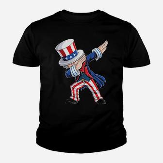 Dabbing Uncle Sam 4Th Of July American Flag Youth T-shirt - Monsterry DE