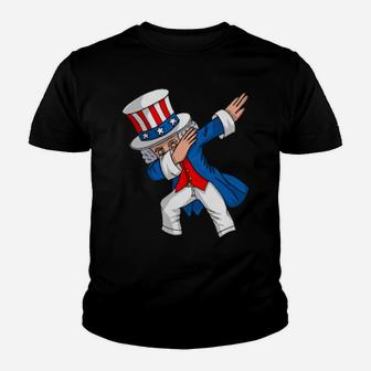 Dabbing Uncle Sam 4Th Of July Party Youth T-shirt - Monsterry