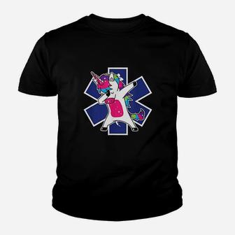 Dabbing Unicorn Ems Emt Nurse Medic Doctor Funny Youth T-shirt | Crazezy CA