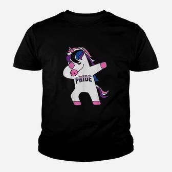 Dabbing Unicorn Genderfluid Pride Flag Lgbtq Cool Lgbt Gift Youth T-shirt | Crazezy DE