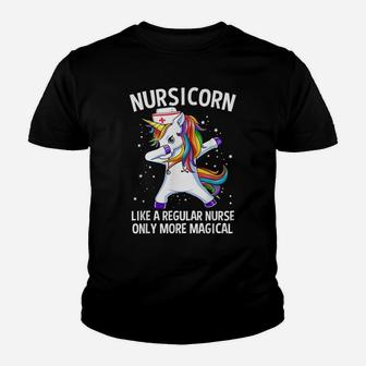 Dabbing Unicorn Nursicorn Funny Nurse Gift Youth T-shirt | Crazezy