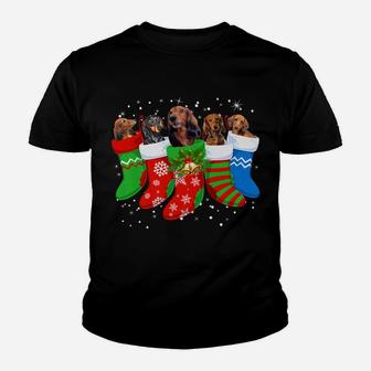 Dachshund Christmas Shirt Dachshund Dog Cute Socks Xmas Gift Youth T-shirt | Crazezy